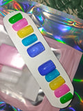 Multicolor jelly press on set